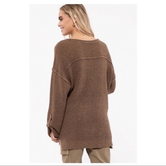 MOCHA JAVA Henley Sweater - Picture 7 of 9